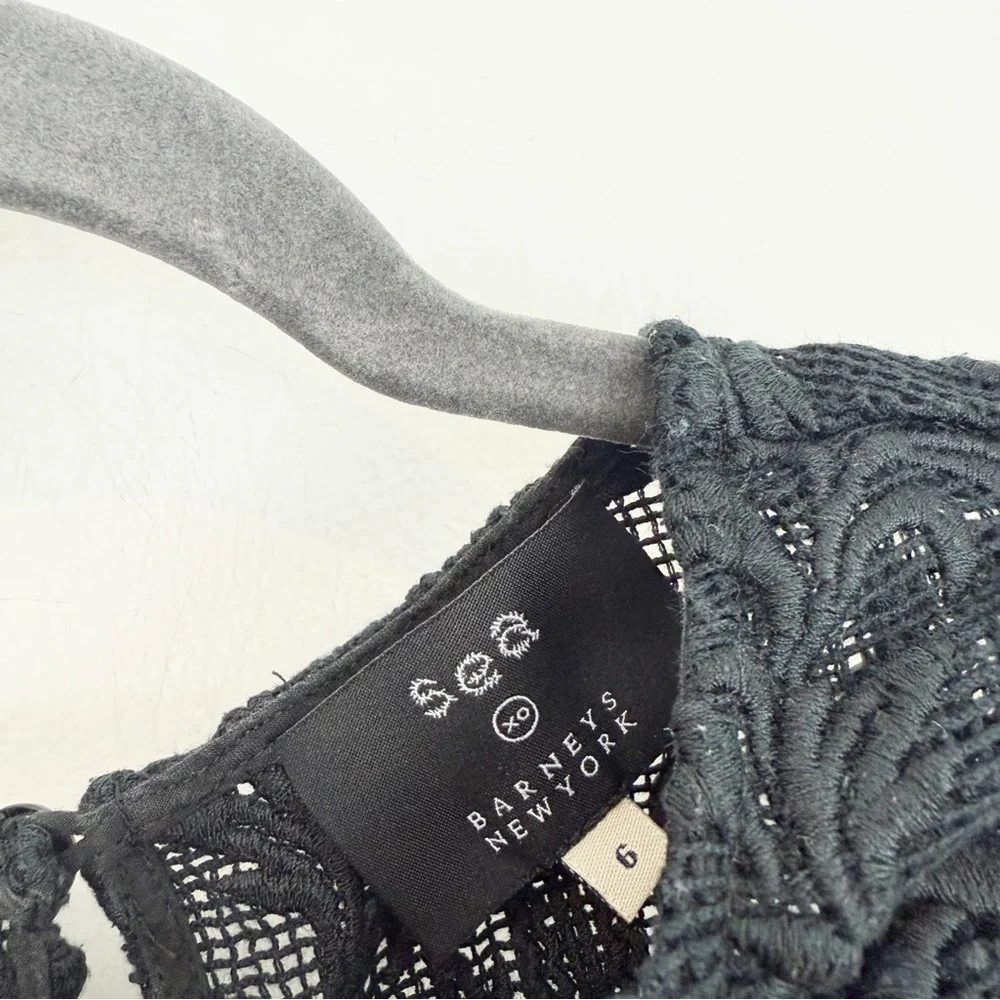 Sea XO Barneys New York Black Short Sleeve Blouse Size 6 - Picture 3 of 6